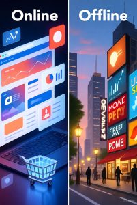 فرق تبلیغات آنلاین و آفلاین