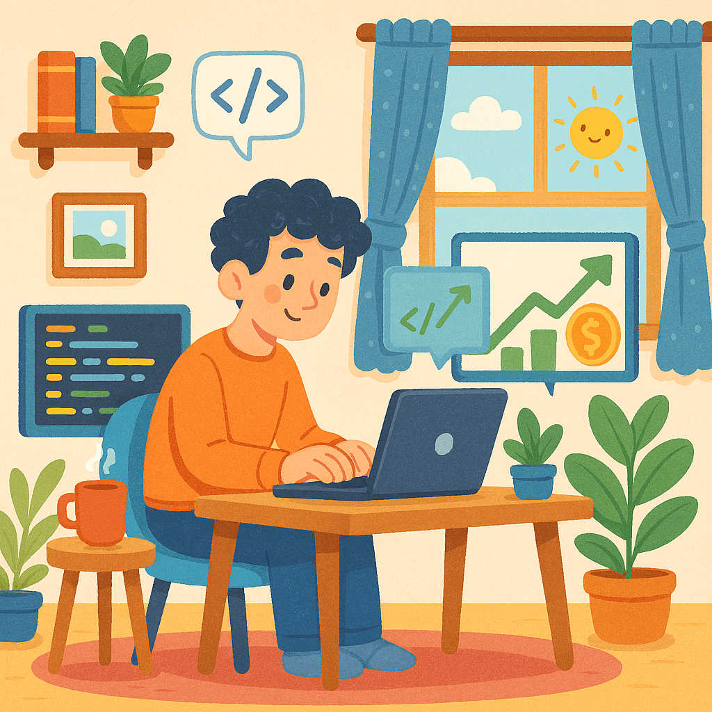 درآمد برنامه‌نویسی در خانه؛ از شروع تا درآمد دلاری