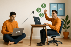 درآمد برنامه‌نویسی در خانه؛ از شروع تا درآمد دلاری