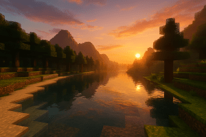 نمای کوهستانی در ماینکرافت با استفاده از شیدر BSL