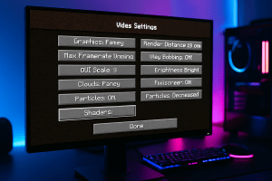 آموزش دسترسی به منوی تنظیمات شیدر در نسخه جاوا ماینکرافت.